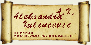 Aleksandra Kulinčević vizit kartica